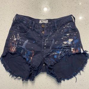 one teaspoon painted high waisted shorts
